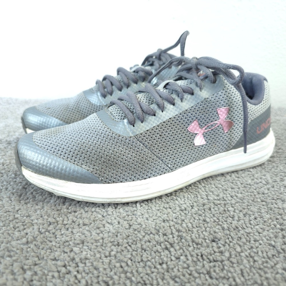 Under Armour Surge 2 Girls Size 7Y Gray Low Top Athletic Running Shoes Sneakers